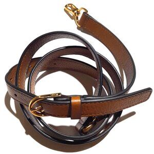 Fossil Brown Leather Adjustable Replacement Purse Strap Gold Brown